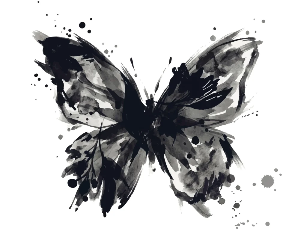 My Charcoal And Watercolor Ink Butterfly 1